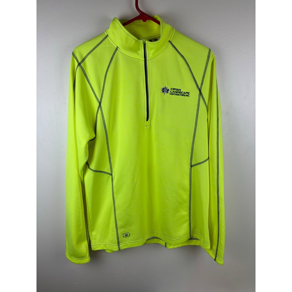 OGIO Endurance 1/4 Zip Pullover Mens Size L Neon Yellow Performance Athletic